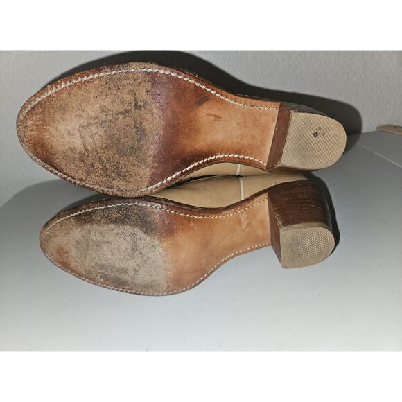 Vintage ACME Boots Pull On Heeled Tan Leather Women's 7.5 Medium - Picture 9 of 12
